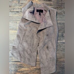 BCBGMaxAzria Taupe Faux Suede Vest